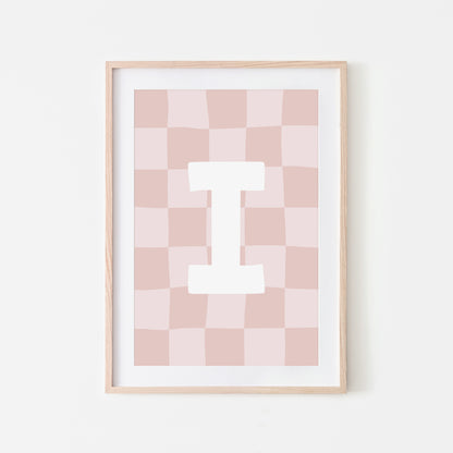 Checkered-Letters-Alphabet-Poster-Print-Letter-I-in-Blush