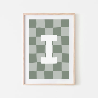 Checkered-Letters-Alphabet-Poster-Print-Letter-I-in-Eucalyptus