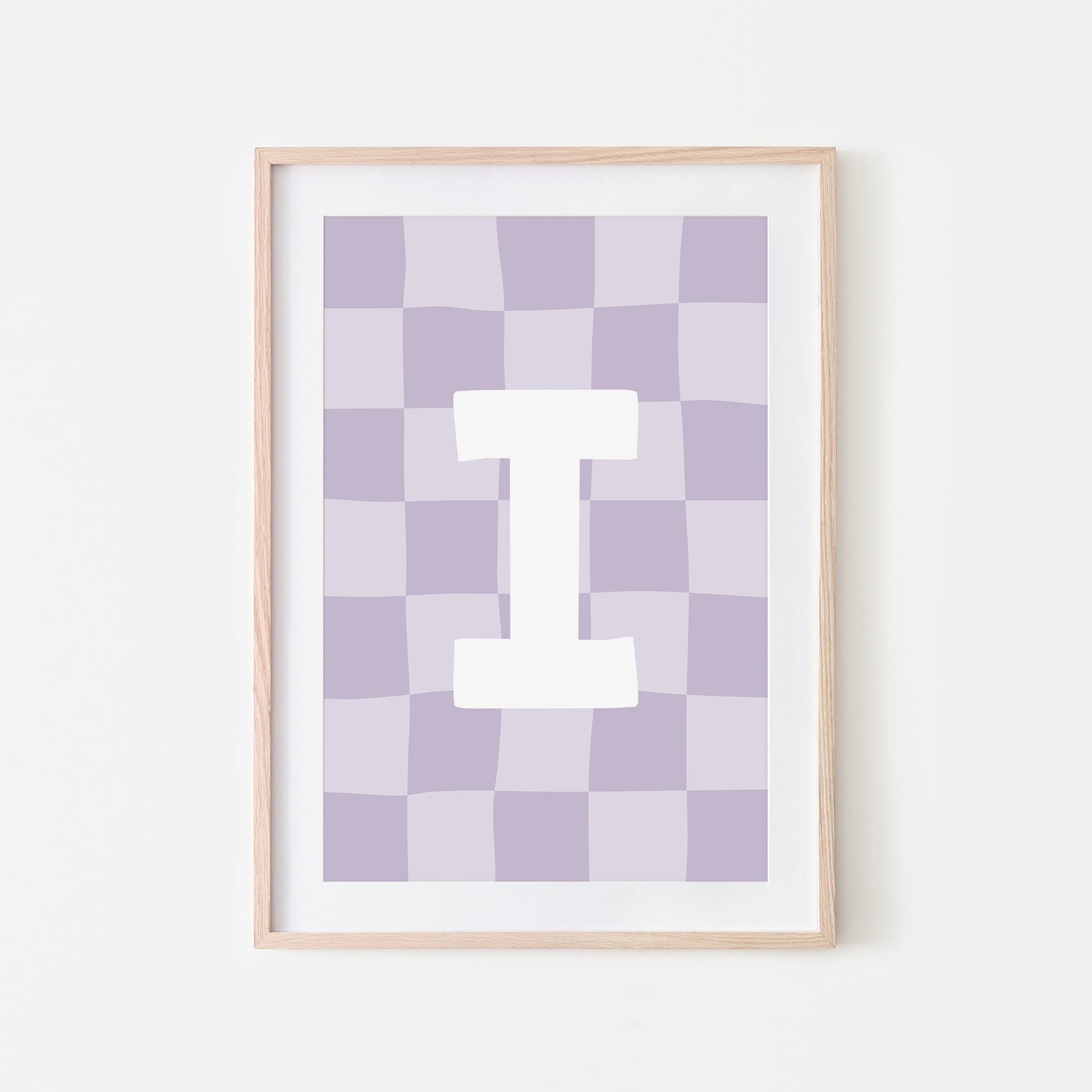 Checkered-Letters-Alphabet-Poster-Print-Letter-I-in-Lavender