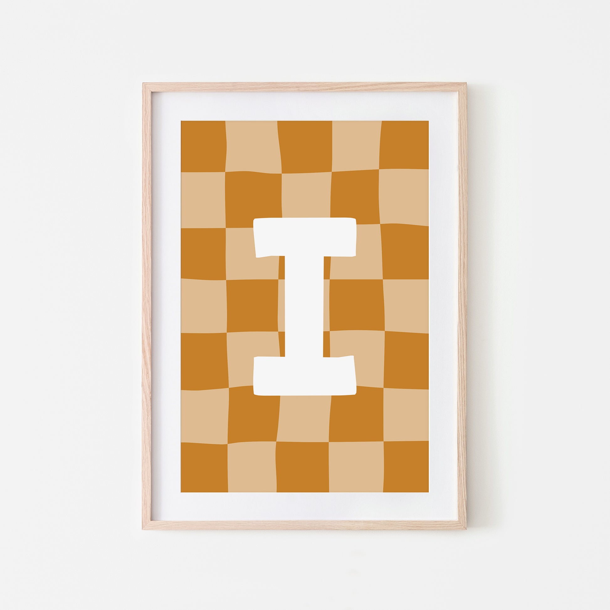 Checkered-Letters-Alphabet-Poster-Print-Letter-I-in-Mustard