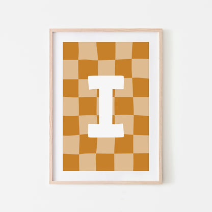 Checkered-Letters-Alphabet-Poster-Print-Letter-I-in-Mustard