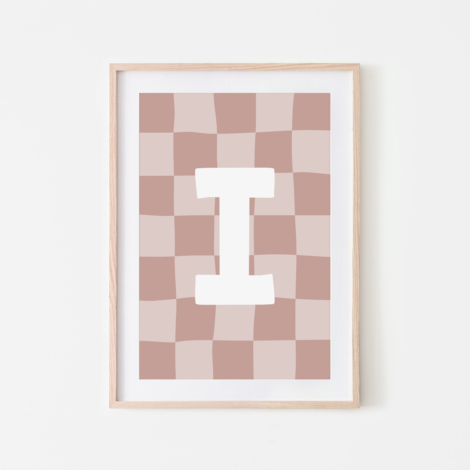 Checkered-Letters-Alphabet-Poster-Print-Letter-I-in-Rose