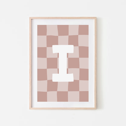 Checkered-Letters-Alphabet-Poster-Print-Letter-I-in-Rose