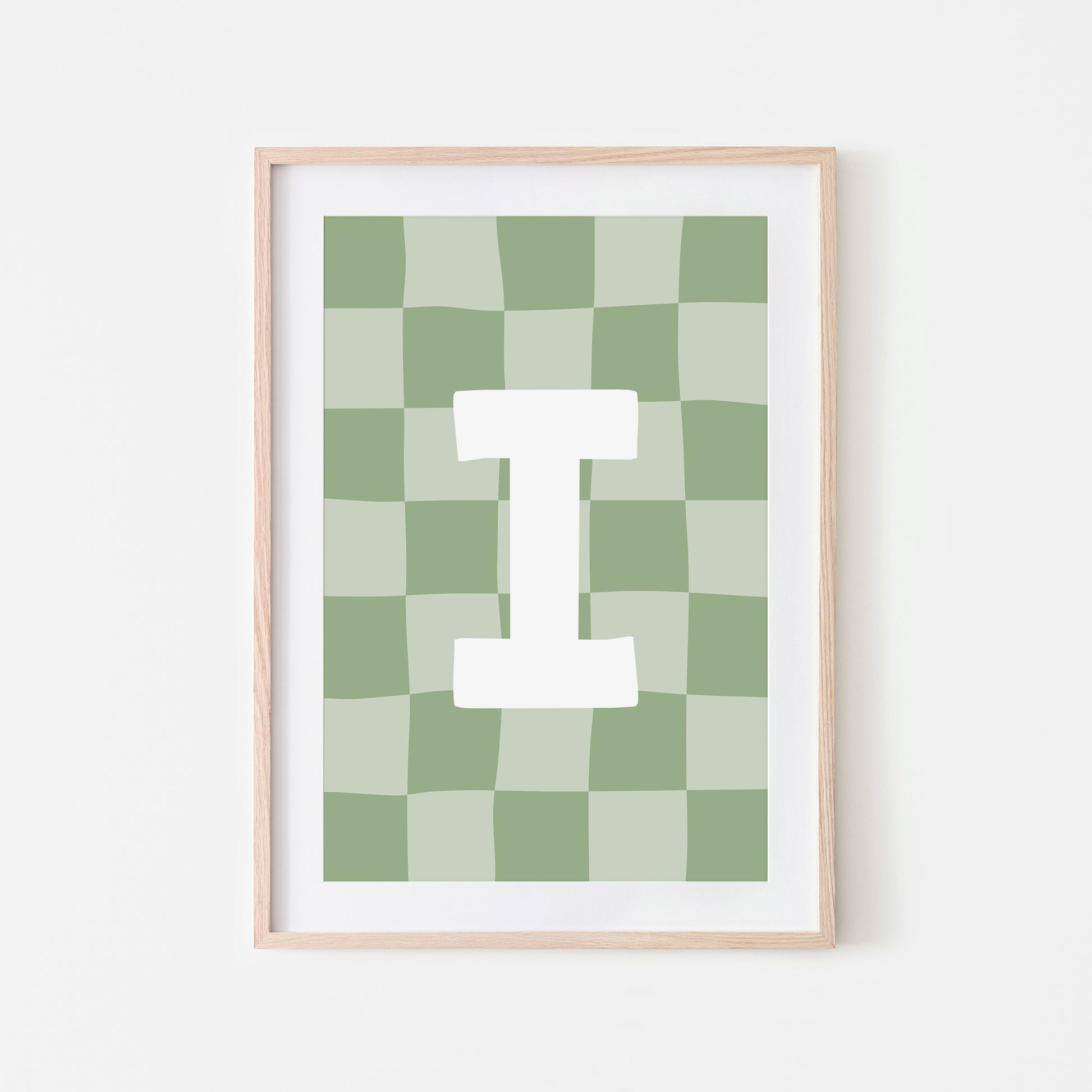 Checkered-Letters-Alphabet-Poster-Print-Letter-I-in-Sage
