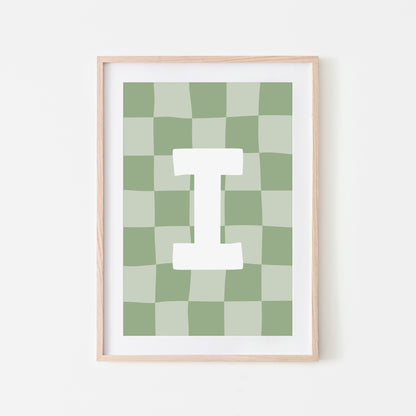 Checkered-Letters-Alphabet-Poster-Print-Letter-I-in-Sage