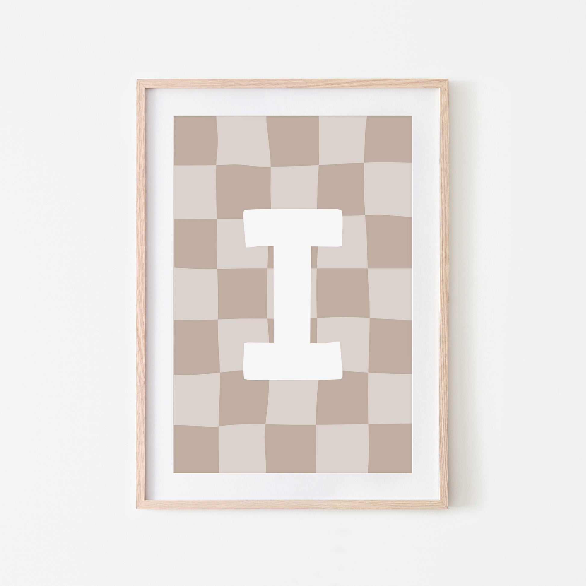 Checkered-Letters-Alphabet-Poster-Print-Letter-I-in-Truffle