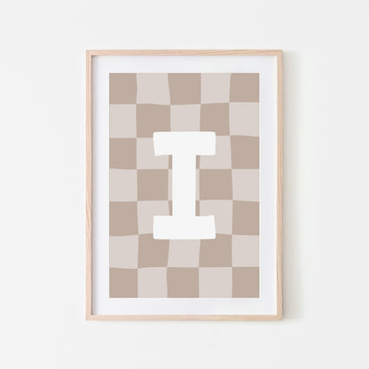 Checkered-Letters-Alphabet-Poster-Print-Letter-I-in-Truffle