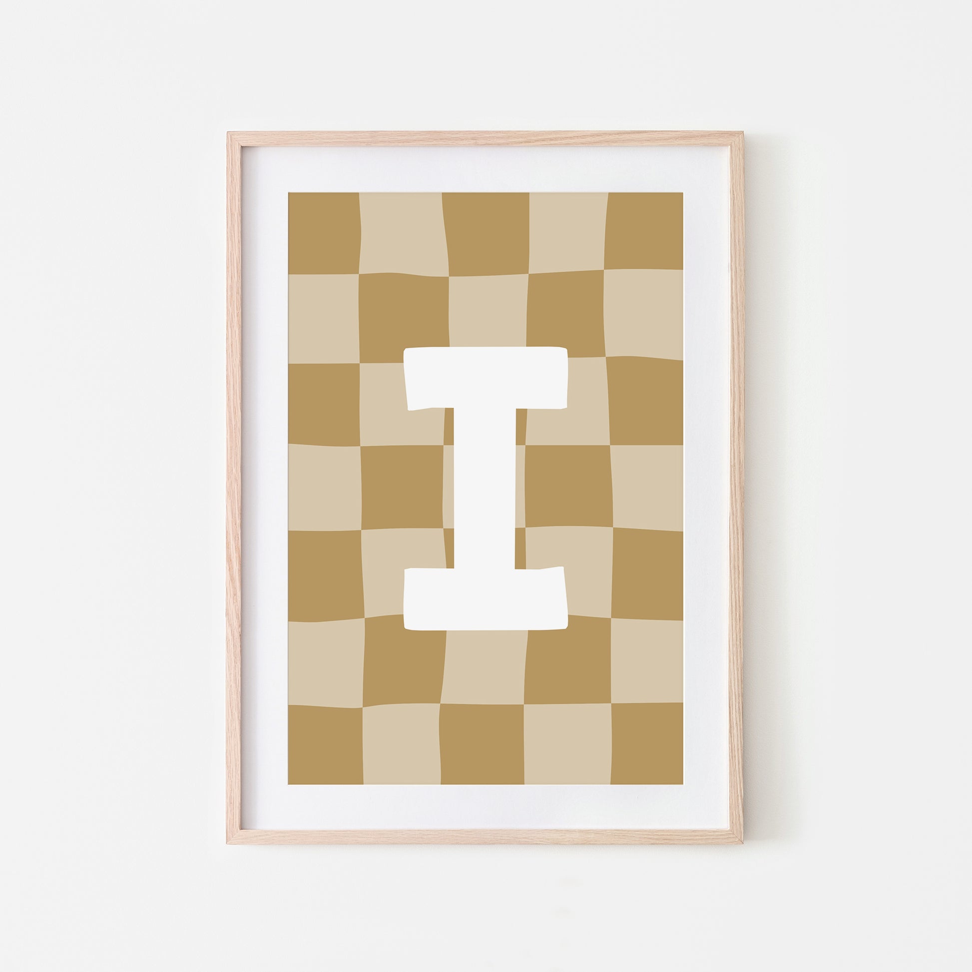 Checkered-Letters-Alphabet-Poster-Print-Letter-I-in-Wheat