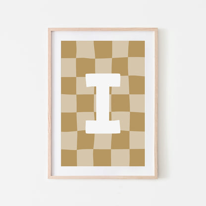 Checkered-Letters-Alphabet-Poster-Print-Letter-I-in-Wheat