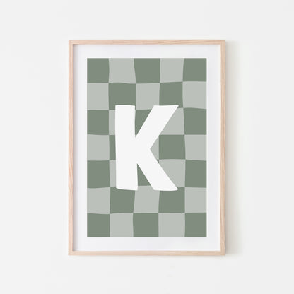 Checkered-Letters-Alphabet-Poster-Print-Letter-K-in-Eucalyptus