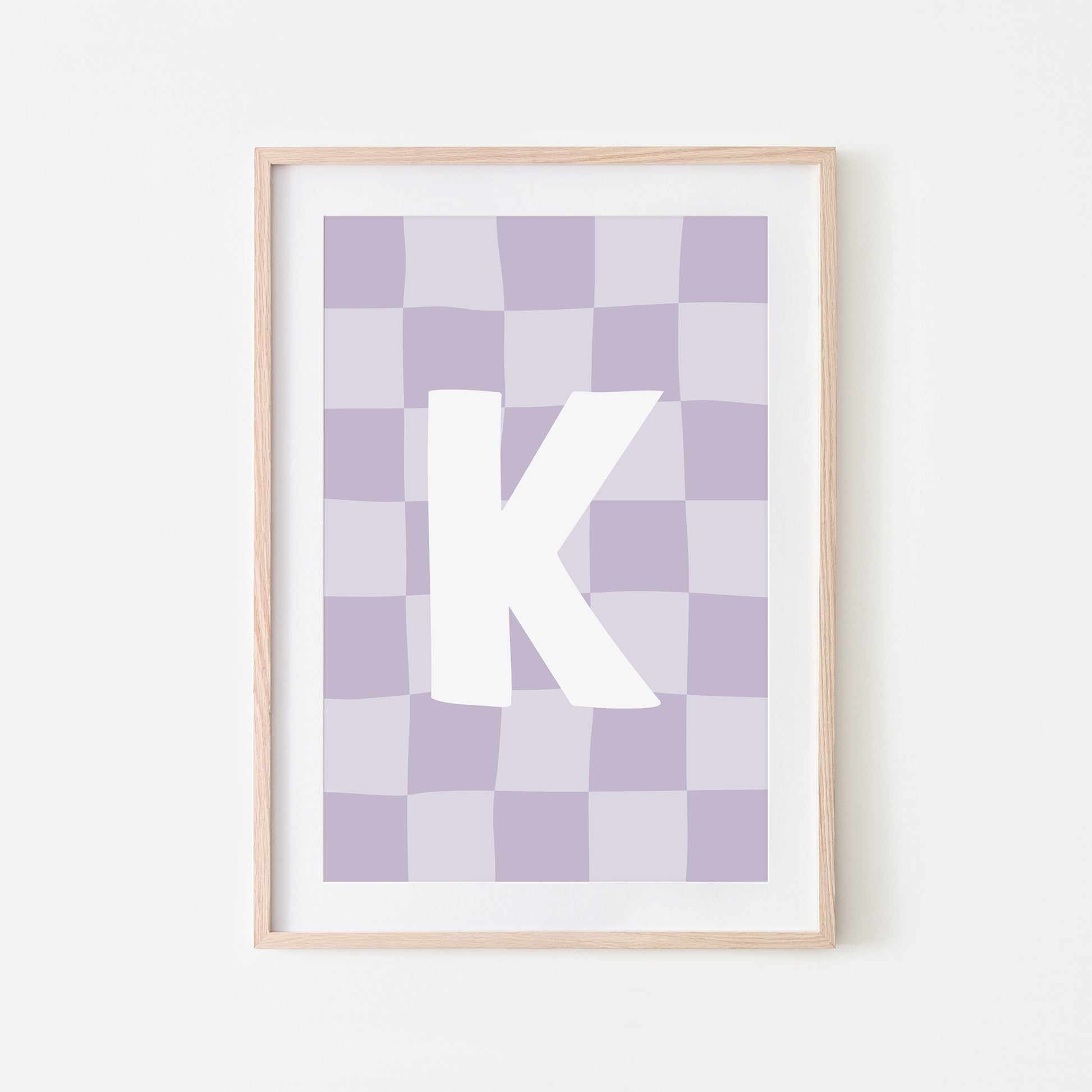 Checkered-Letters-Alphabet-Poster-Print-Letter-K-in-Lavender
