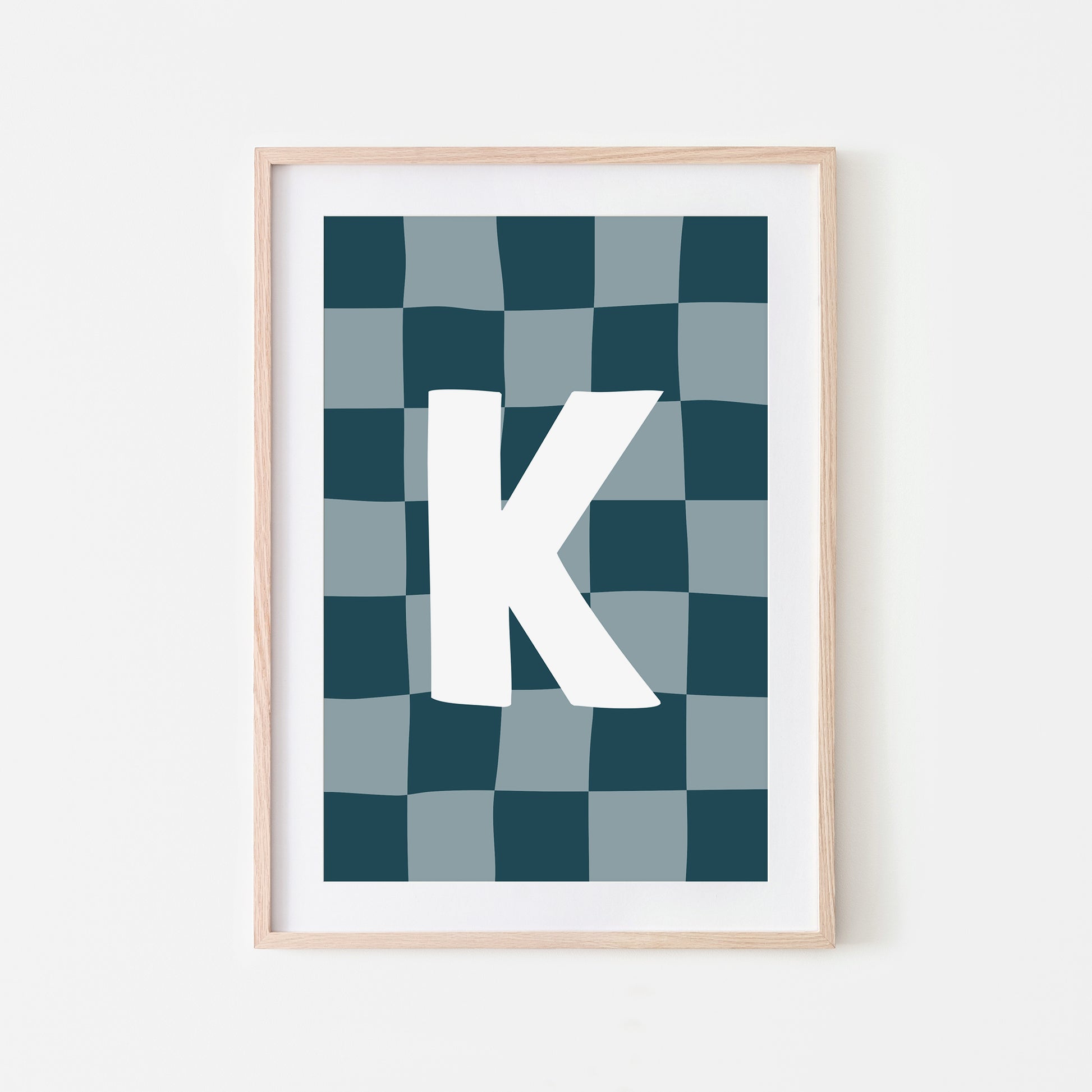 Checkered-Letters-Alphabet-Poster-Print-Letter-K-in-Navy