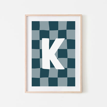 Checkered-Letters-Alphabet-Poster-Print-Letter-K-in-Navy