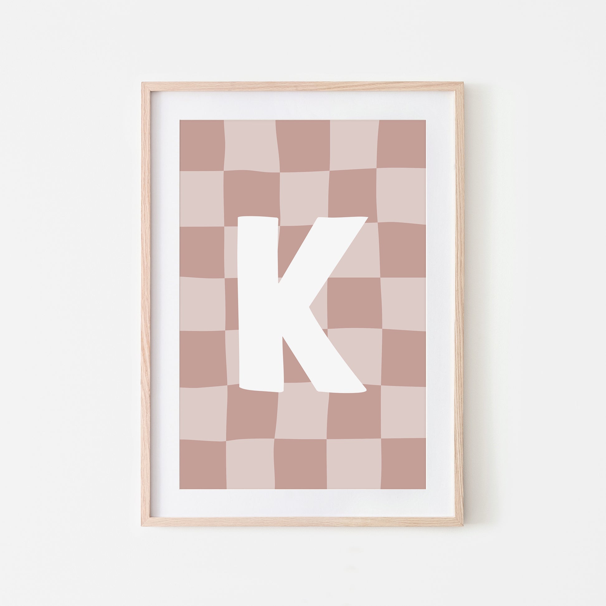 Checkered-Letters-Alphabet-Poster-Print-Letter-K-in-Rose