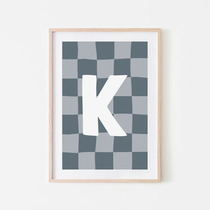 Checkered-Letters-Alphabet-Poster-Print-Letter-K-in-Sky