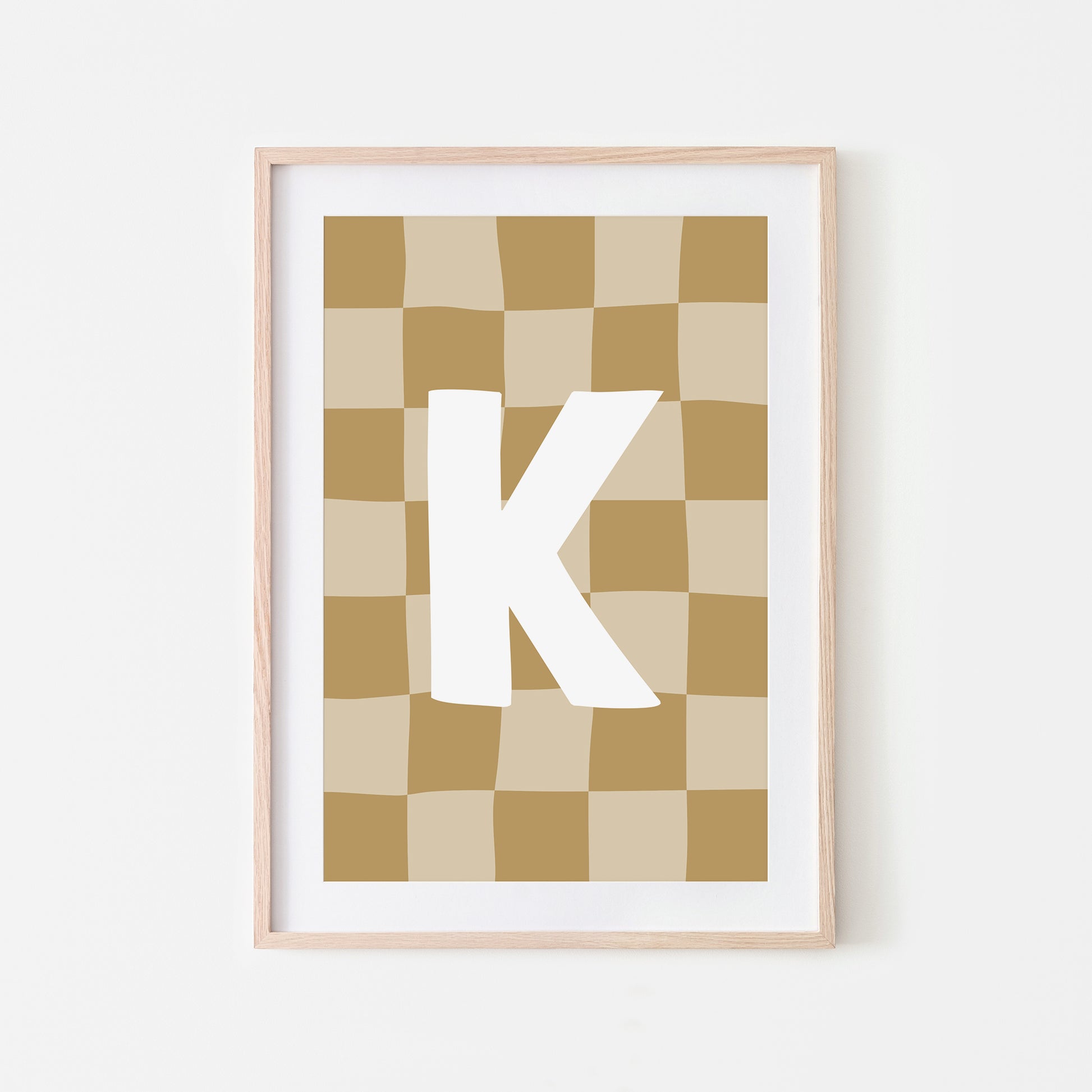 Checkered-Letters-Alphabet-Poster-Print-Letter-K-in-Wheat