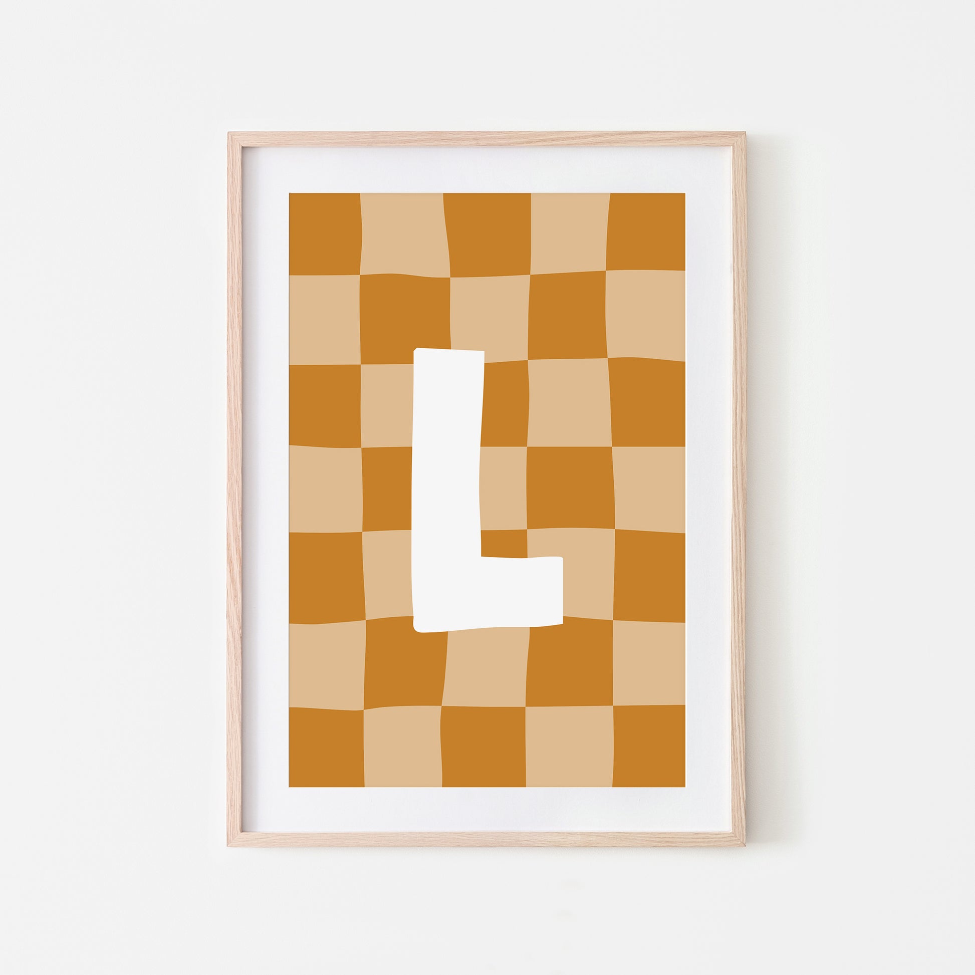 Checkered-Letters-Alphabet-Poster-Print-Letter-L-in-Mustard