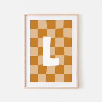 Checkered-Letters-Alphabet-Poster-Print-Letter-L-in-Mustard