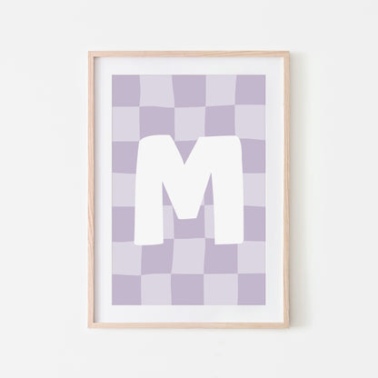 Checkered-Letters-Alphabet-Poster-Print-Letter-M-in-Lavender