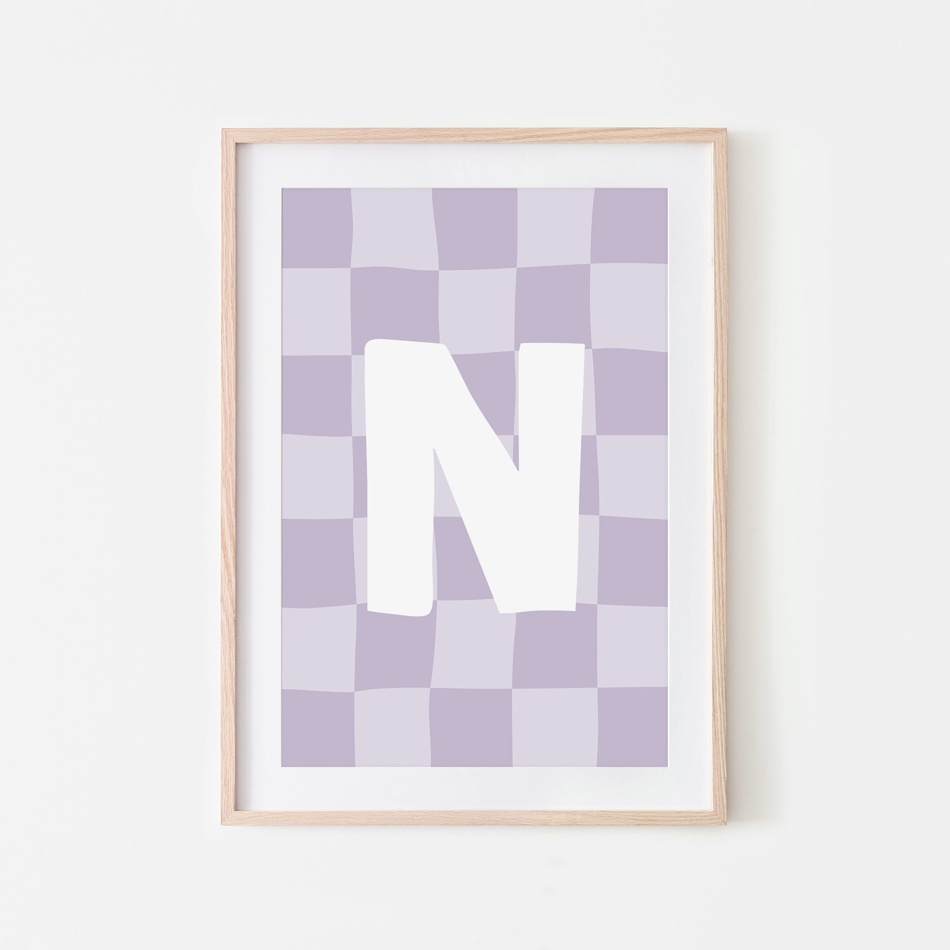 Checkered-Letters-Alphabet-Poster-Print-Letter-N-in-Lavender