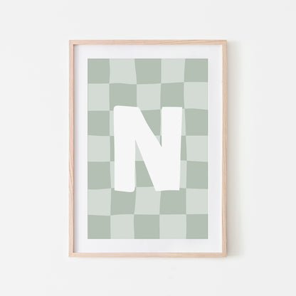 Checkered-Letters-Alphabet-Poster-Print-Letter-N-in-Mist