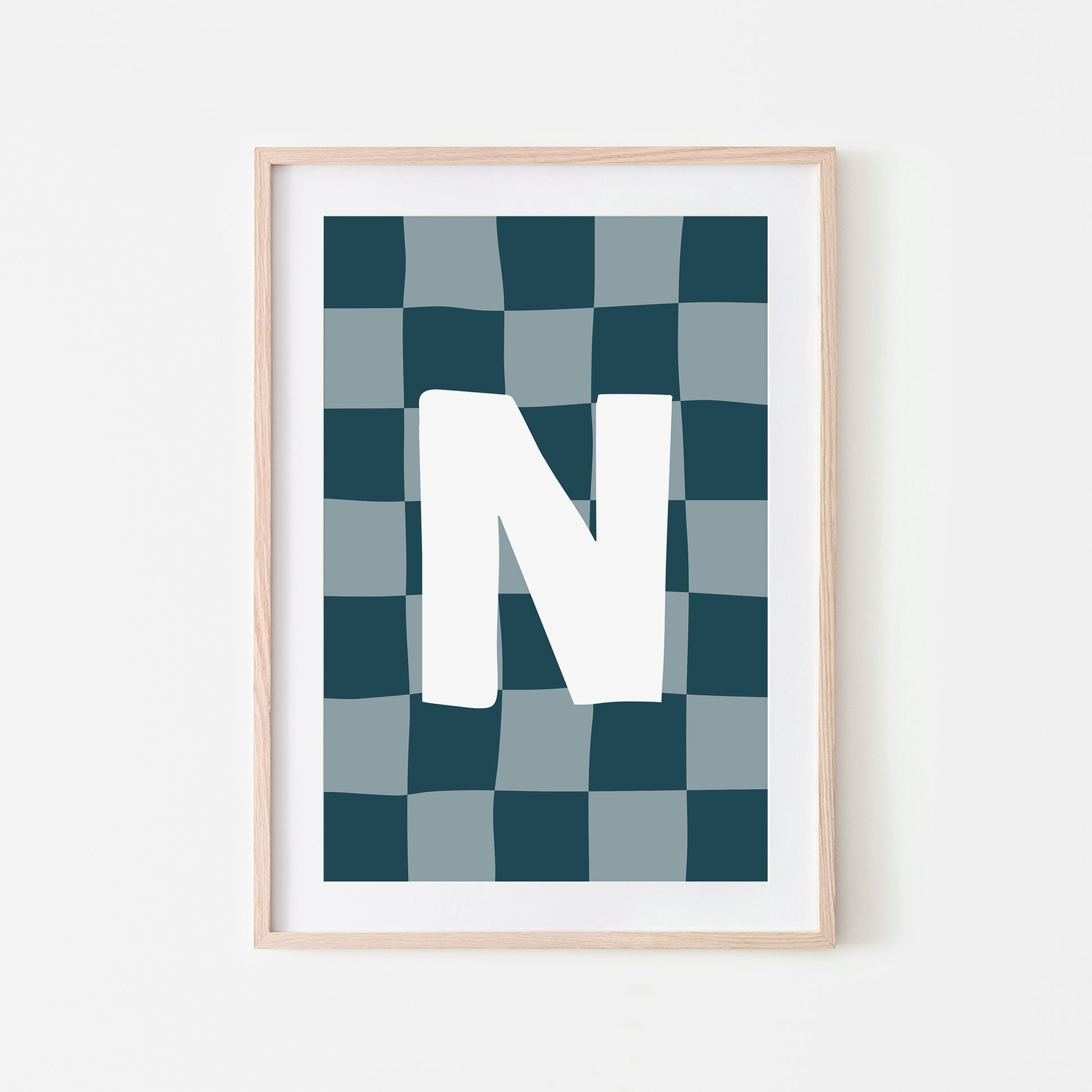 Checkered-Letters-Alphabet-Poster-Print-Letter-N-in-Navy