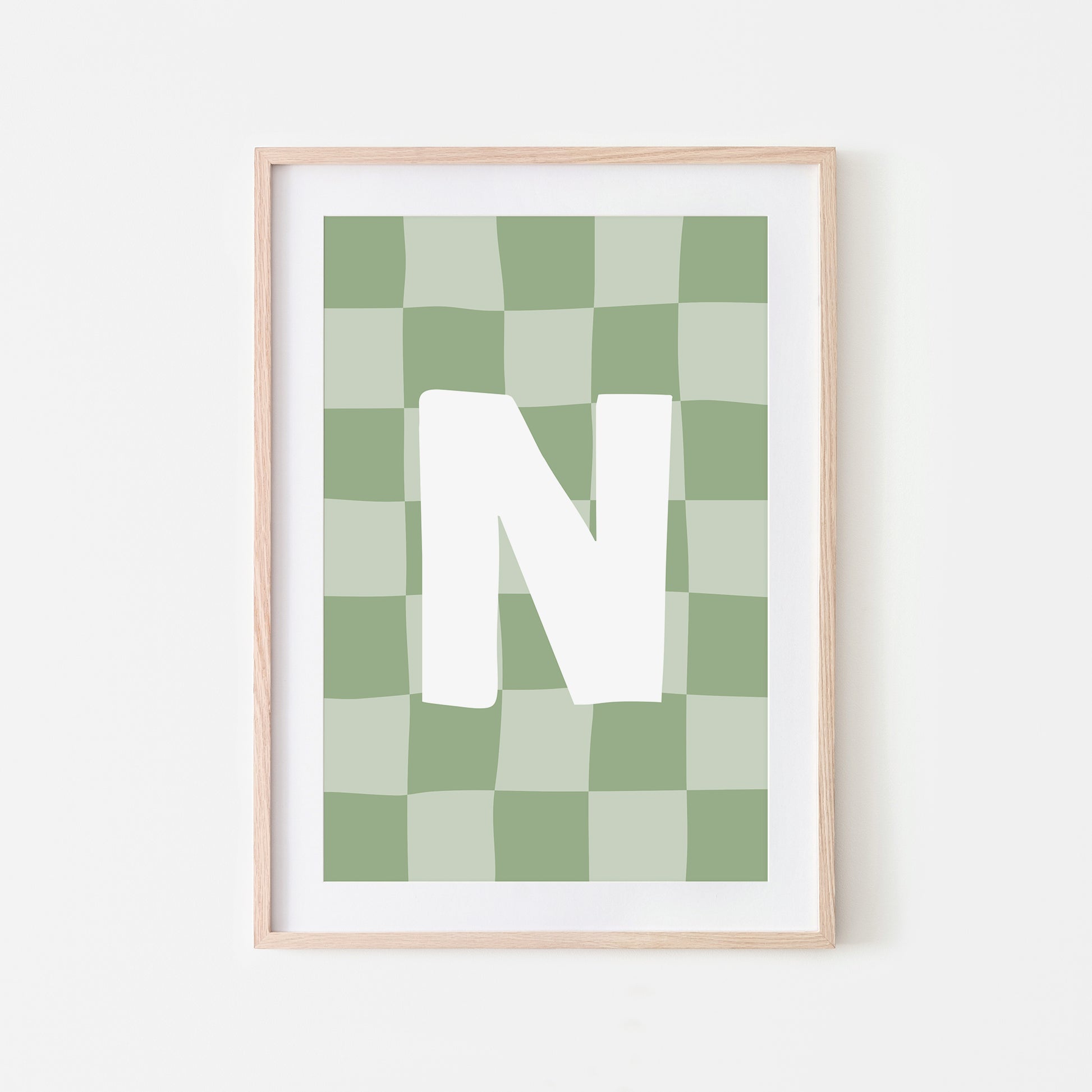 Checkered-Letters-Alphabet-Poster-Print-Letter-N-in-Sage