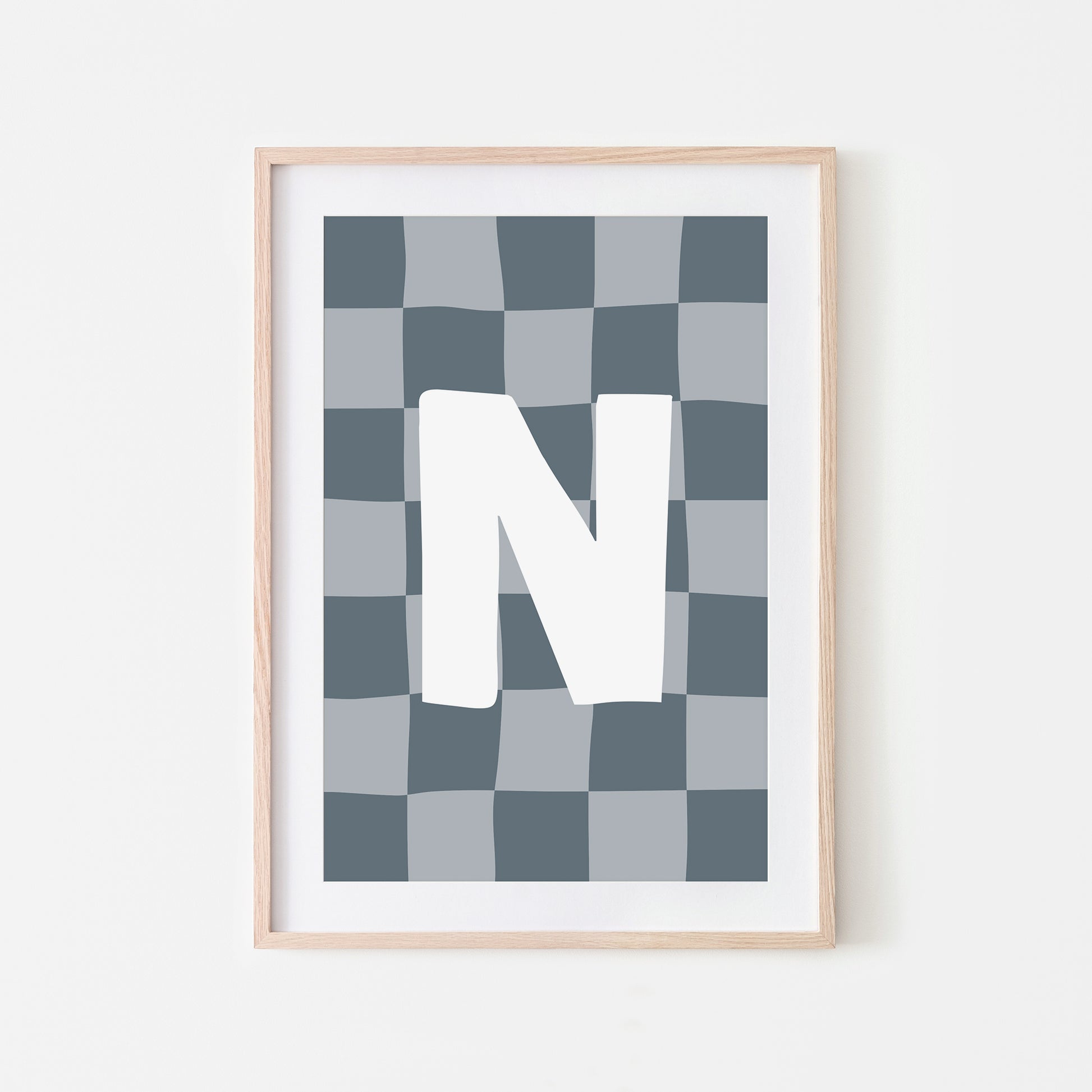 Checkered-Letters-Alphabet-Poster-Print-Letter-N-in-Sky