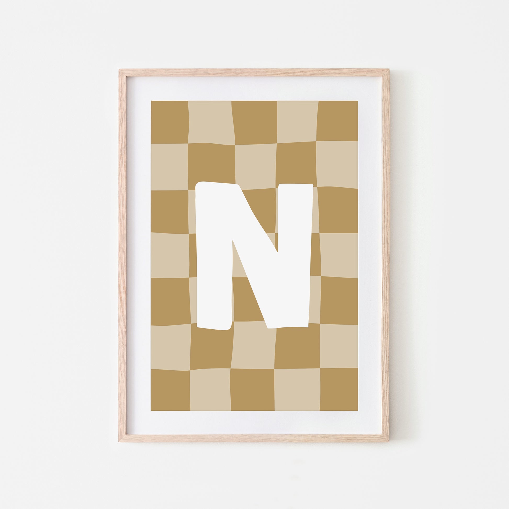 Checkered-Letters-Alphabet-Poster-Print-Letter-N-in-Wheat