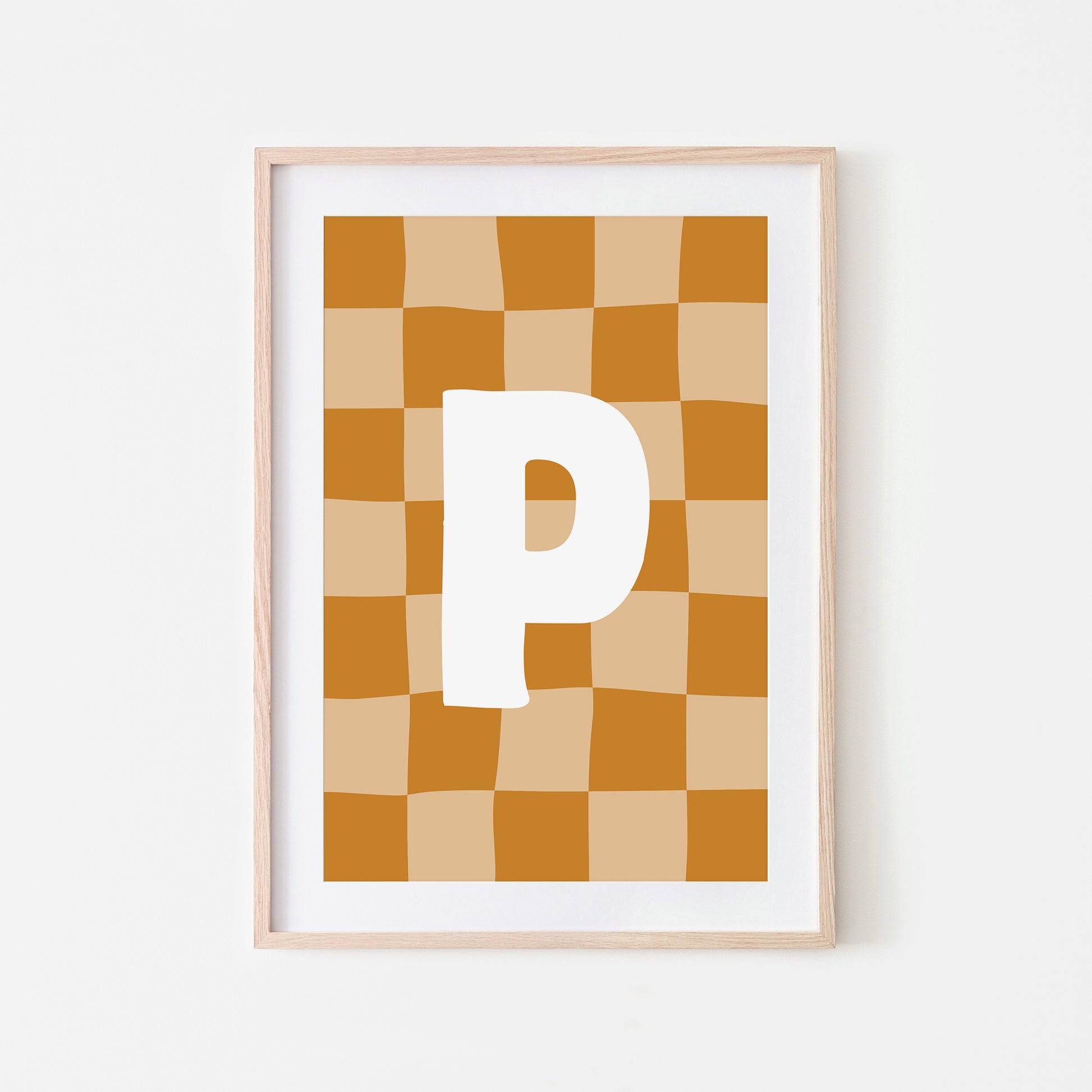Checkered-Letters-Alphabet-Poster-Print-Letter-P-in-Mustard