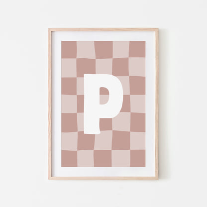 Checkered-Letters-Alphabet-Poster-Print-Letter-P-in-Rose
