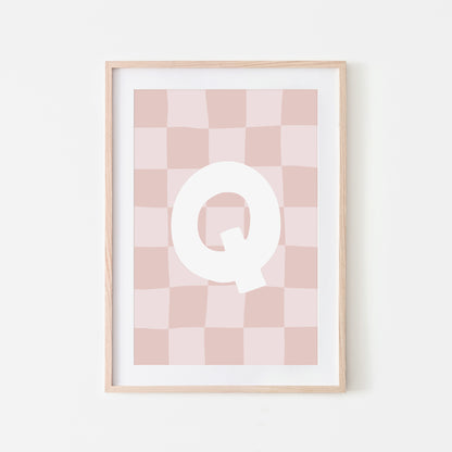 Checkered-Letters-Alphabet-Poster-Print-Letter-Q-in-Blush