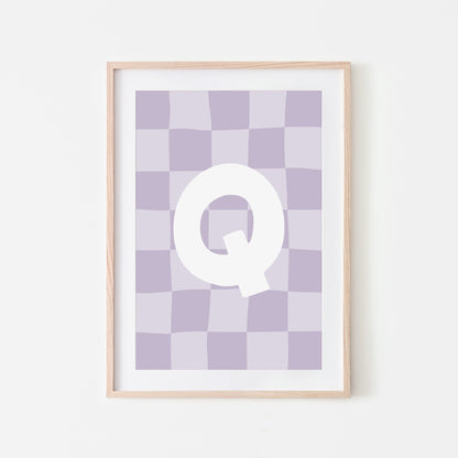 Checkered-Letters-Alphabet-Poster-Print-Letter-Q-in-Lavender