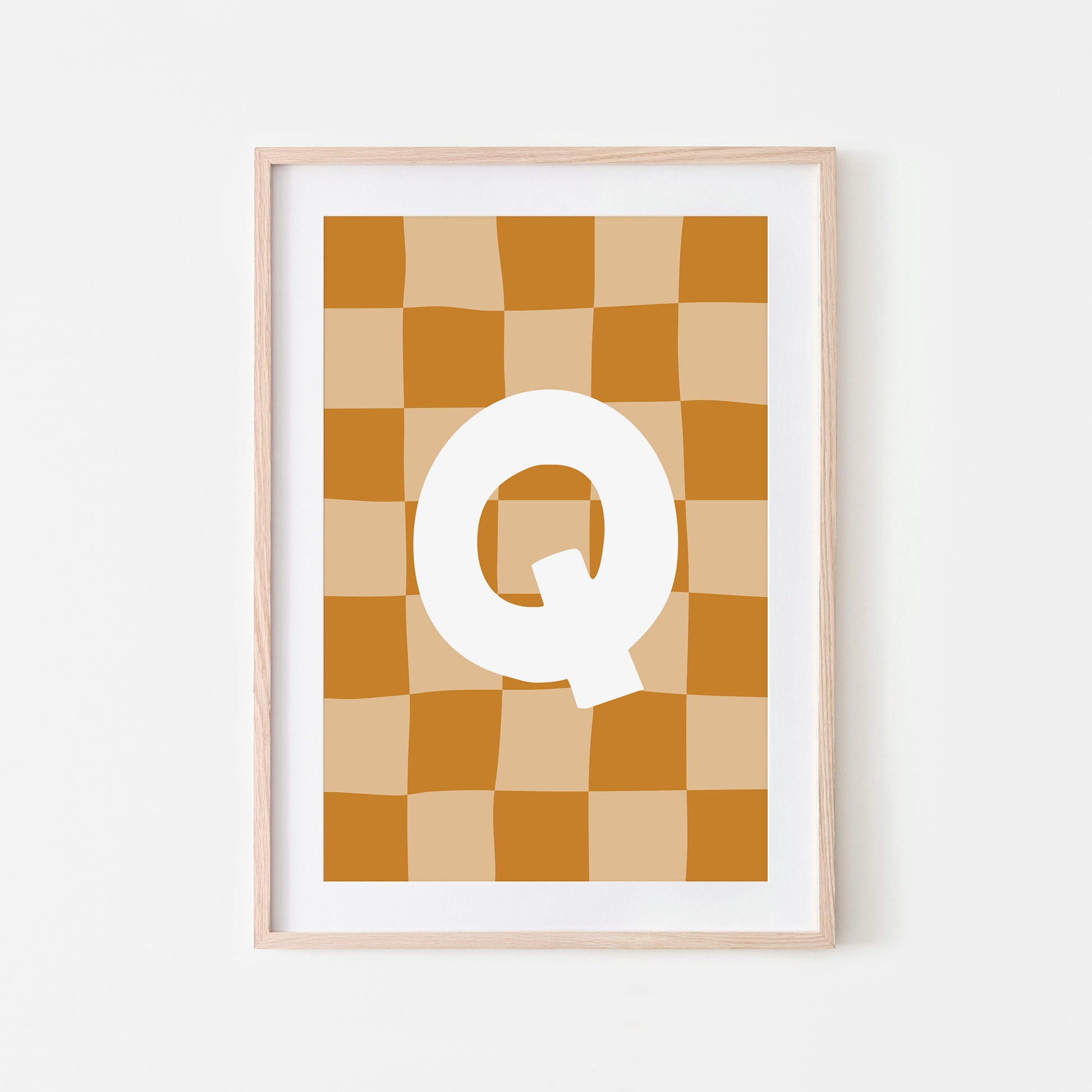 Checkered-Letters-Alphabet-Poster-Print-Letter-Q-in-Mustard