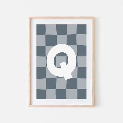 Checkered-Letters-Alphabet-Poster-Print-Letter-Q-in-Sky
