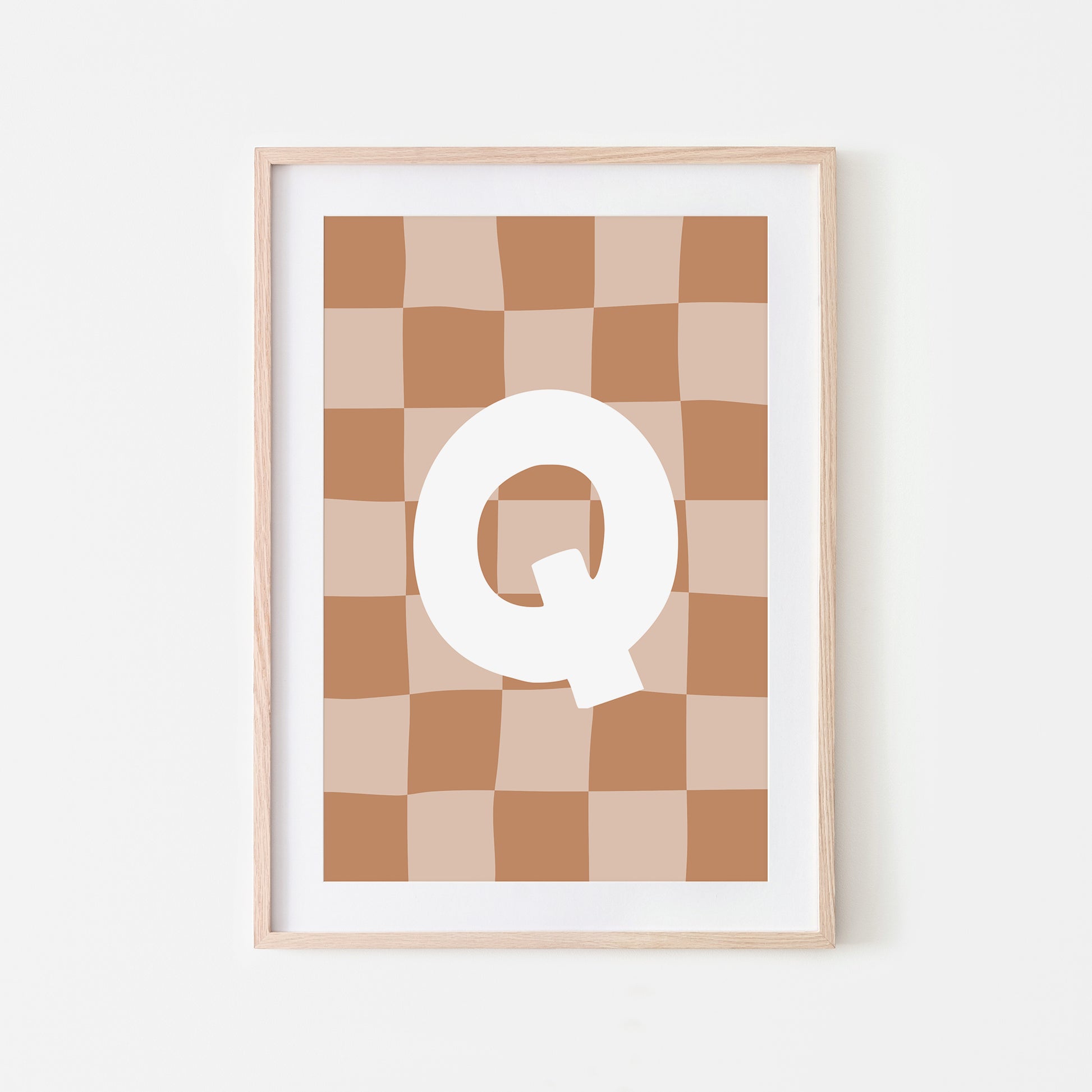 Checkered-Letters-Alphabet-Poster-Print-Letter-Q-in-Tan