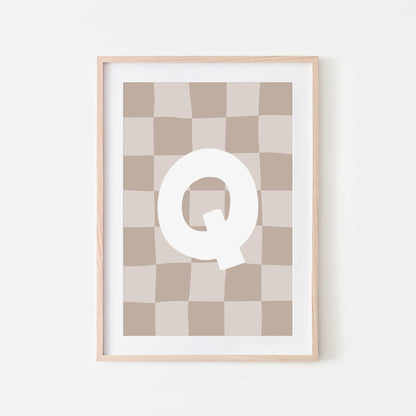Checkered-Letters-Alphabet-Poster-Print-Letter-Q-in-Truffle