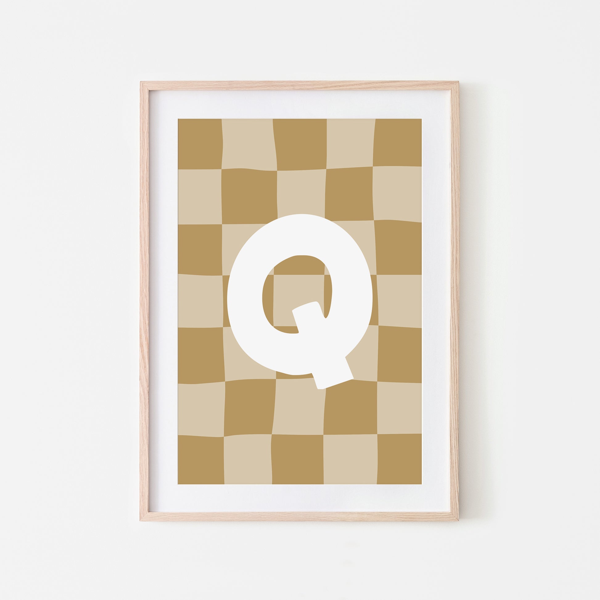 Checkered-Letters-Alphabet-Poster-Print-Letter-Q-in-Wheat