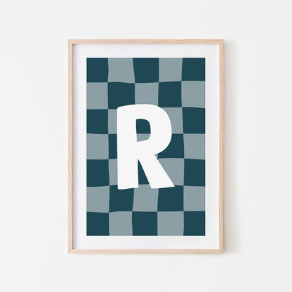 Checkered-Letters-Alphabet-Poster-Print-Letter-R-in-Navy