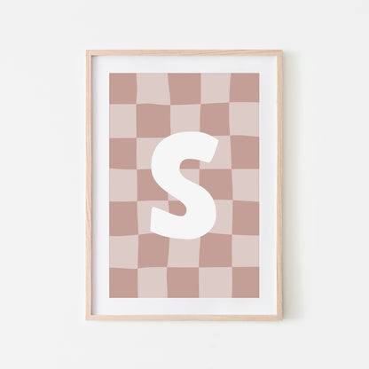 Checkered-Letters-Alphabet-Poster-Print-Letter-S-in-Rose