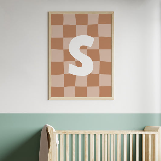 Checkered-Letters-Alphabet-Poster-Print-Letter-S-in-Tan