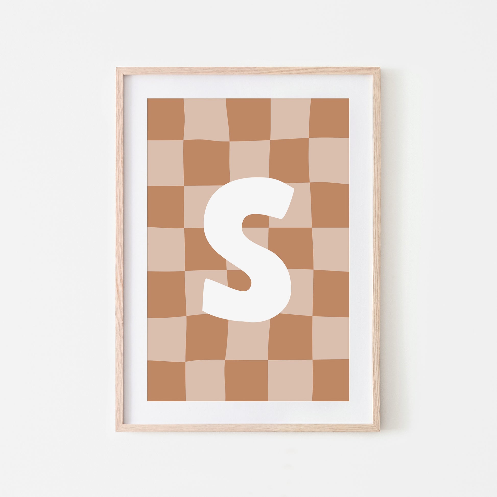 Checkered-Letters-Alphabet-Poster-Print-Letter-S-in-Tan