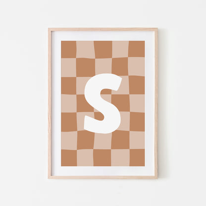 Checkered-Letters-Alphabet-Poster-Print-Letter-S-in-Tan