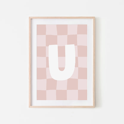 Checkered-Letters-Alphabet-Poster-Print-Letter-U-in-Blush
