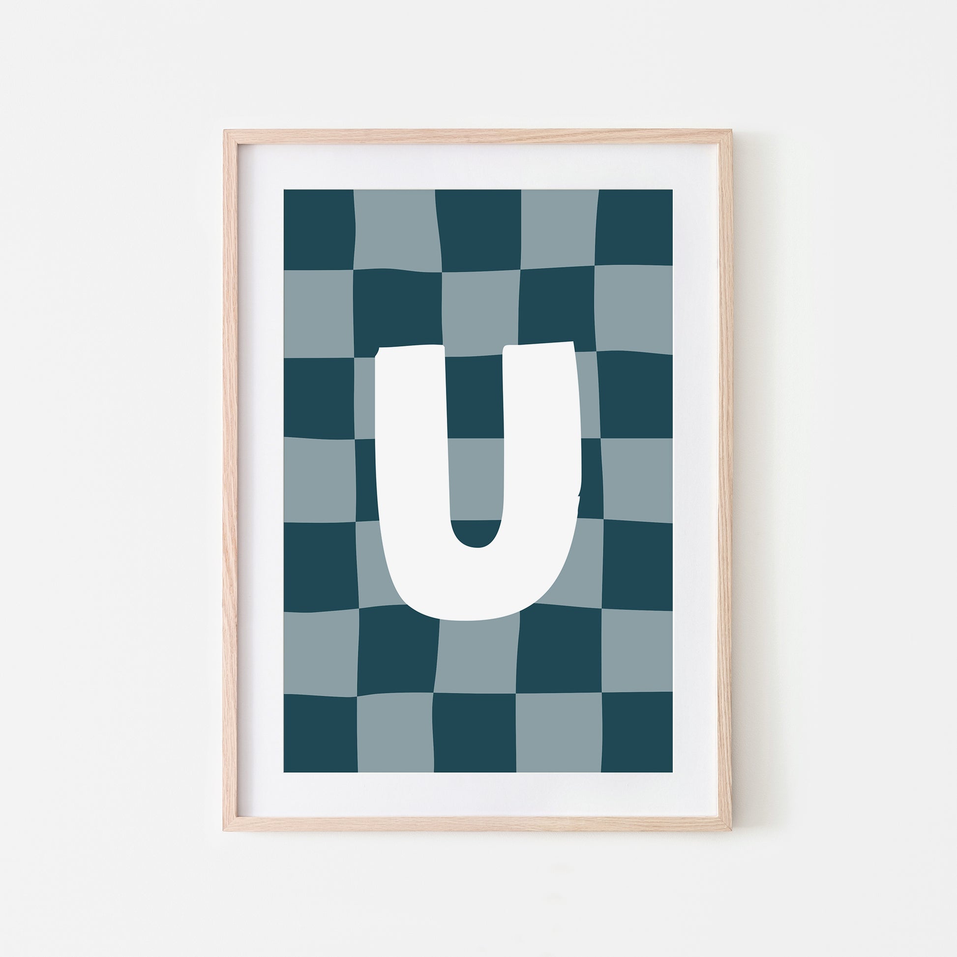 Checkered-Letters-Alphabet-Poster-Print-Letter-U-in-Navy
