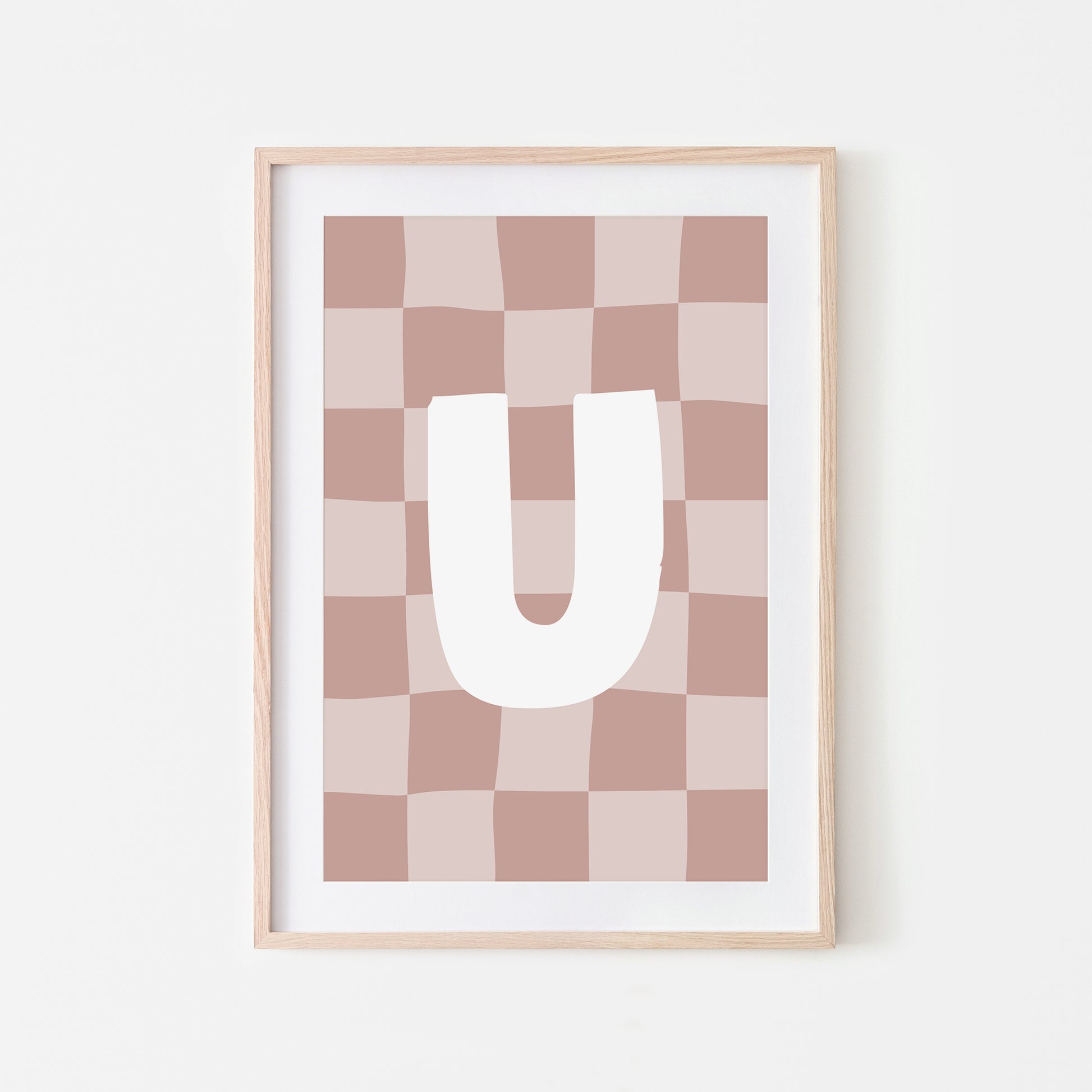 Checkered-Letters-Alphabet-Poster-Print-Letter-U-in-Rose