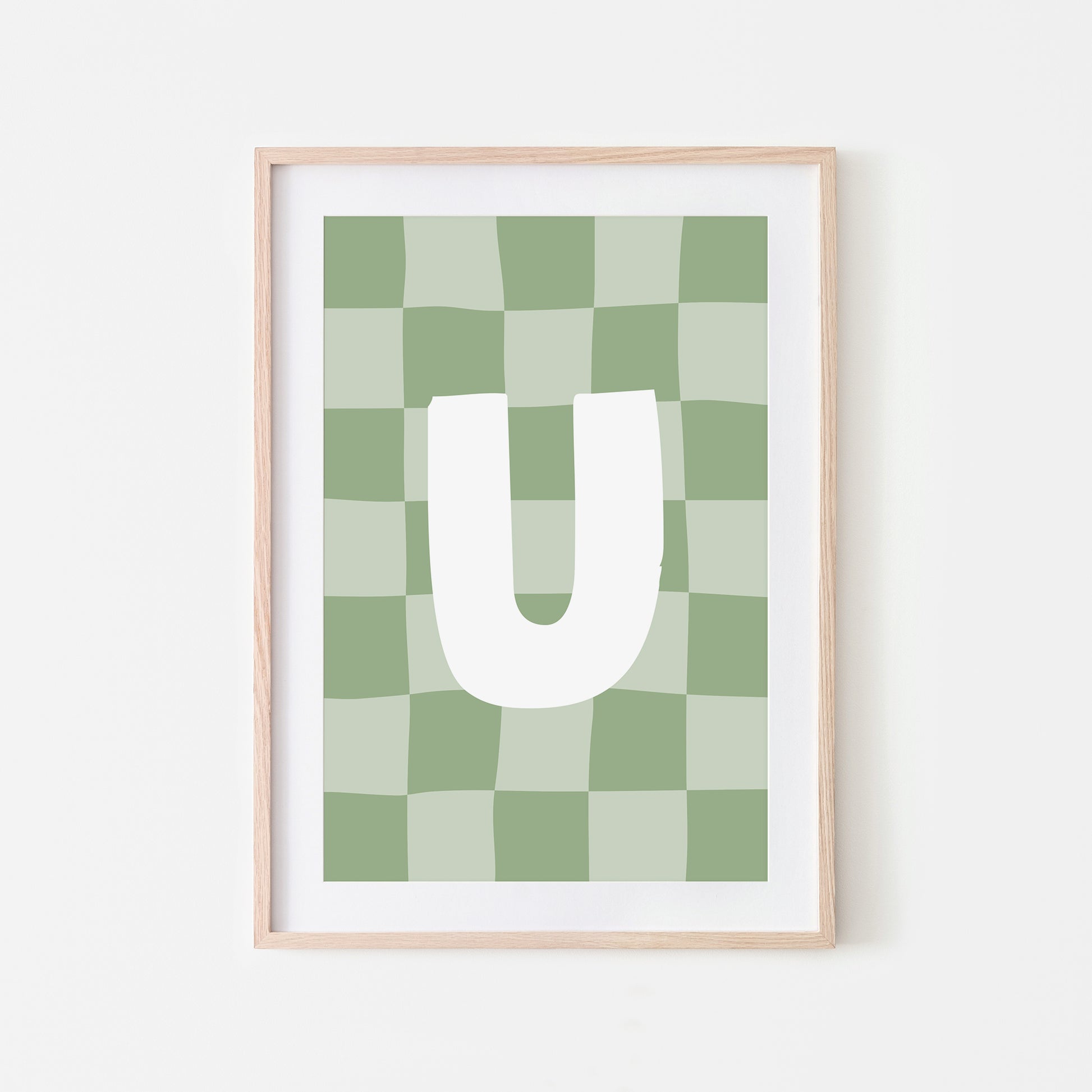 Checkered-Letters-Alphabet-Poster-Print-Letter-U-in-Sage