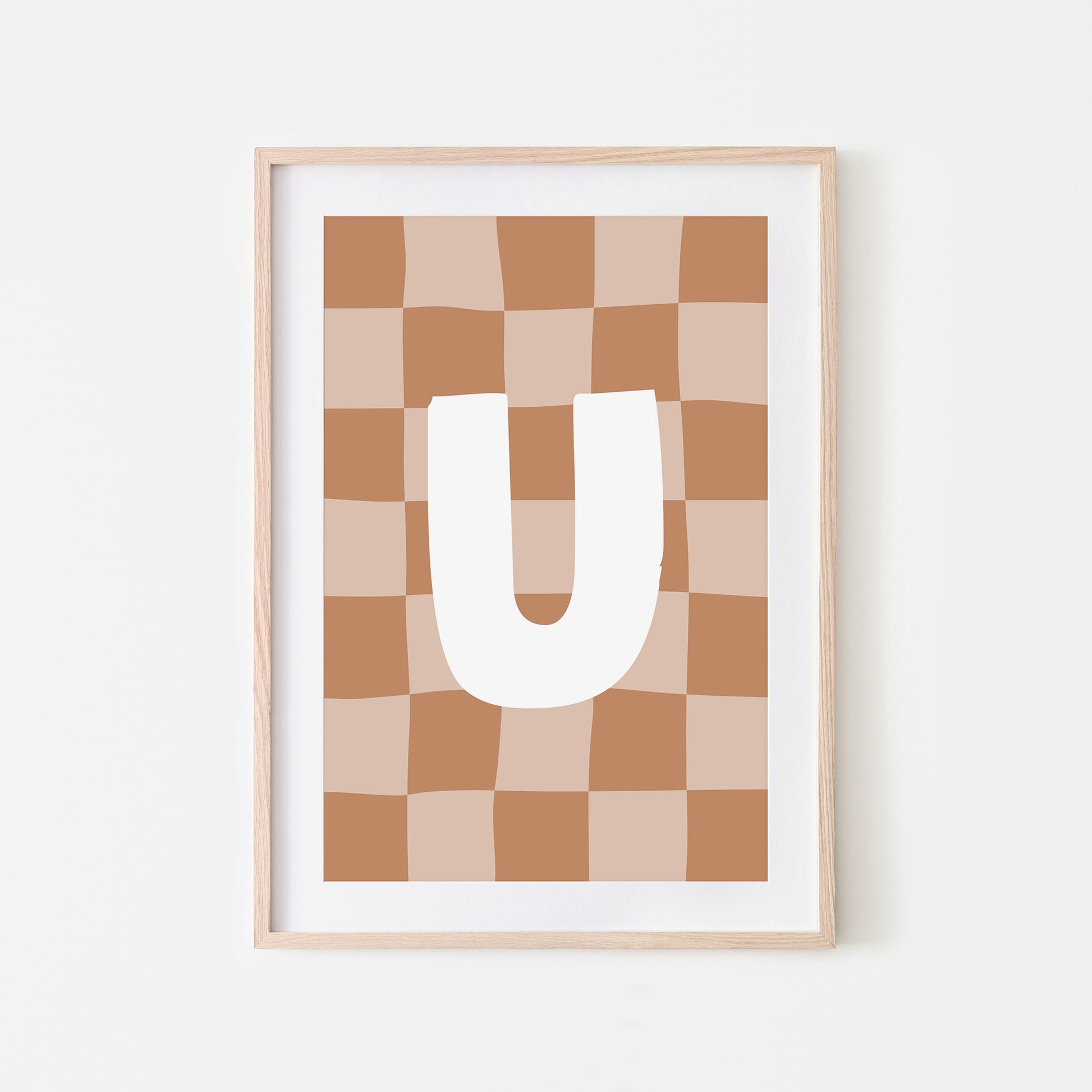Checkered-Letters-Alphabet-Poster-Print-Letter-U-in-Tan