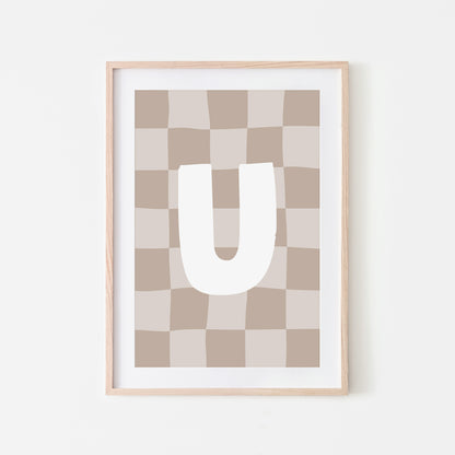 Checkered-Letters-Alphabet-Poster-Print-Letter-U-in-Truffle