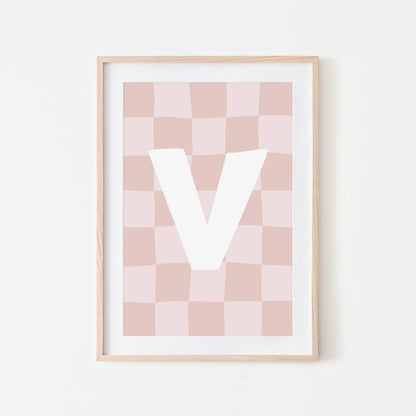Checkered-Letters-Alphabet-Poster-Print-Letter-V-in-Blush